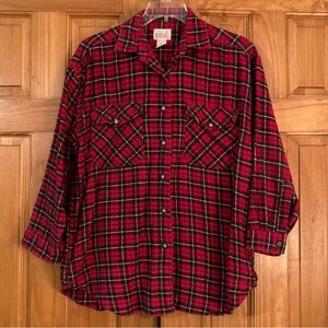 EUC Vintage Debut Long Sleeve Flannel Shirt Top Size L